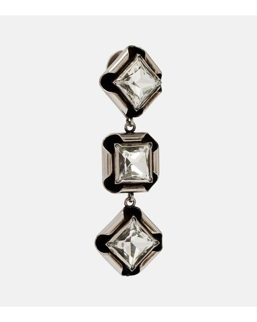 Givenchy Black Crystal-Embellished Drop Earrings