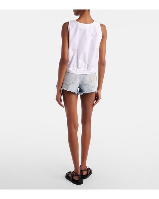 Loewe Blue Paula's Ibiza Anagram Denim Shorts