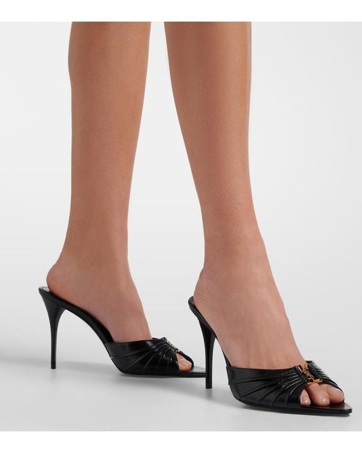Saint Laurent Black Babylone 90 Leather Mules