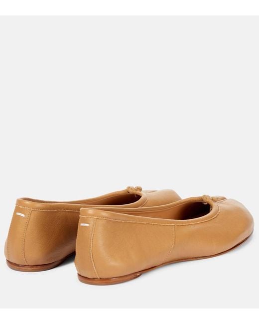 Maison Margiela Brown Tabi Leather Ballet Flats