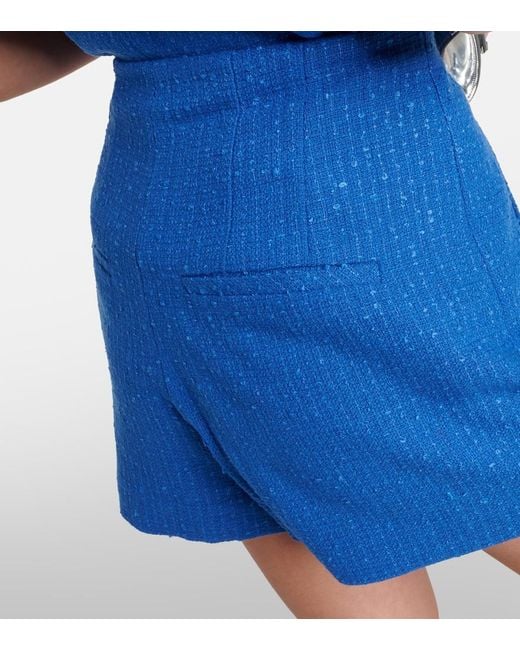 Veronica Beard Blue Jazmin Cotton-Blend Tweed Shorts