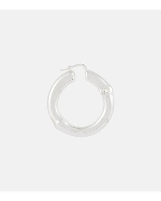 Jil Sander White Small Bamboo Hoop Earrings