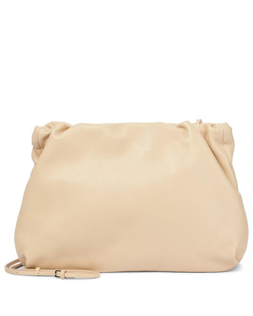 The Row Natural Bourse Large Leather Clutch