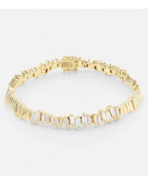 Brazalete de oro de 18 ct con diamantes Suzanne Kalan de color Metallic