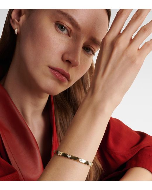 Sydney Evan Metallic Heart 14Kt Bangle With Diamonds