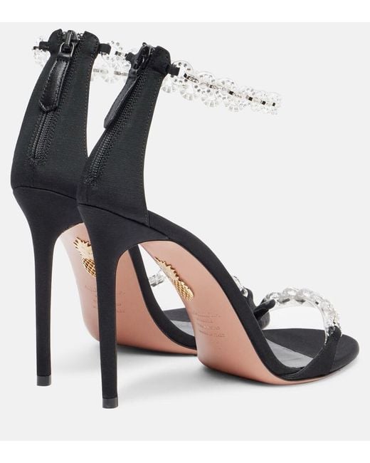 Aquazzura White Bijoux 105 Embellished Sandals
