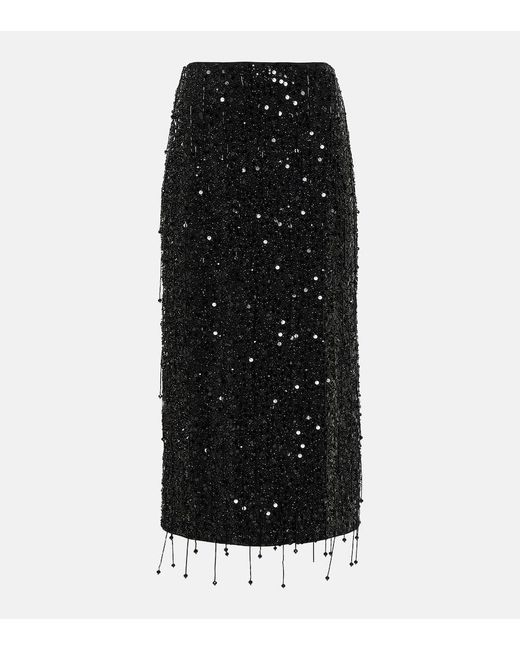Jonathan Simkhai Black Gisele Midi Skirt