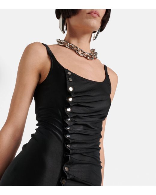 Rabanne Black Draped Jersey Maxi Dress