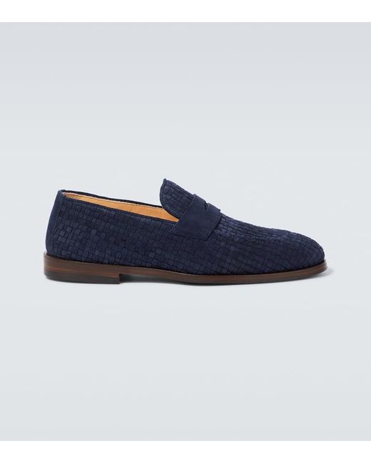 Brunello Cucinelli Loafers aus Veloursleder in Blue für Herren