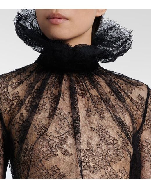 Top De Encaje Alexander McQueen de color Black