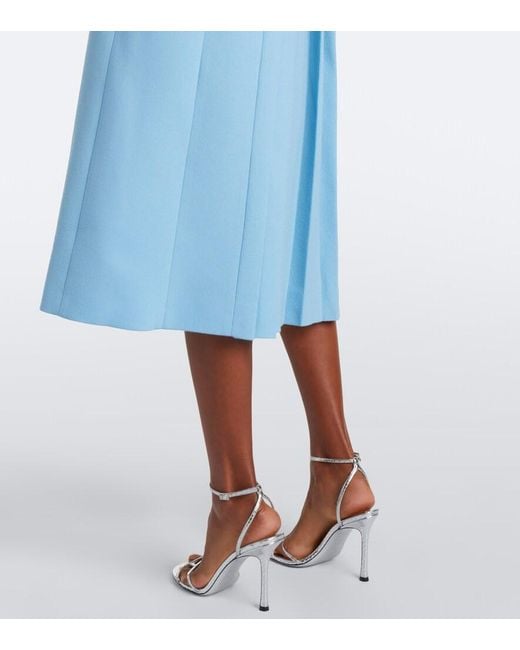 Emilia Wickstead Blue Kalonice Wool Crepe Midi Dress