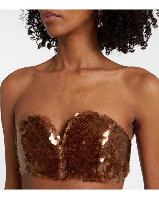 Blazé Milano Brown Sequined Bra Top