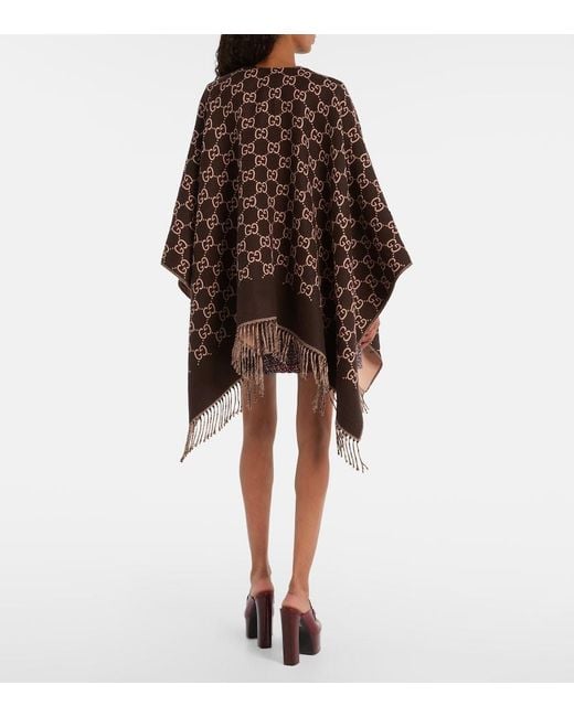 Gucci Brown Wool Poncho