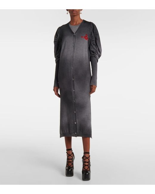 Vestido Fruncido Orb De Lana Vivienne Westwood de color Gray