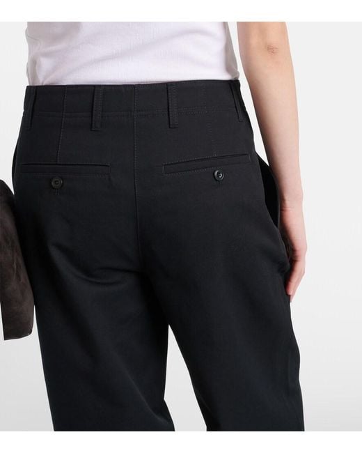 Totême Blue Cotton Twill Wide-Leg Pants
