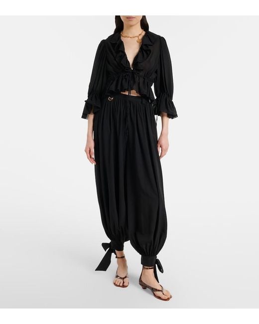 Chloé Black Silk Crepe De Chine Balloon Pants