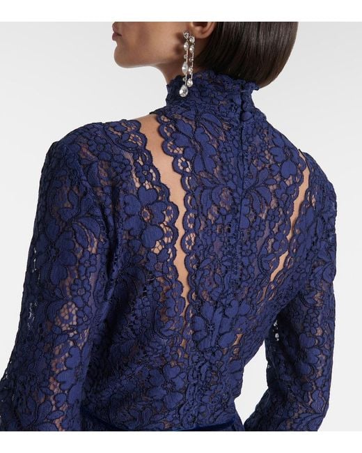 Costarellos Blue Lace Gown