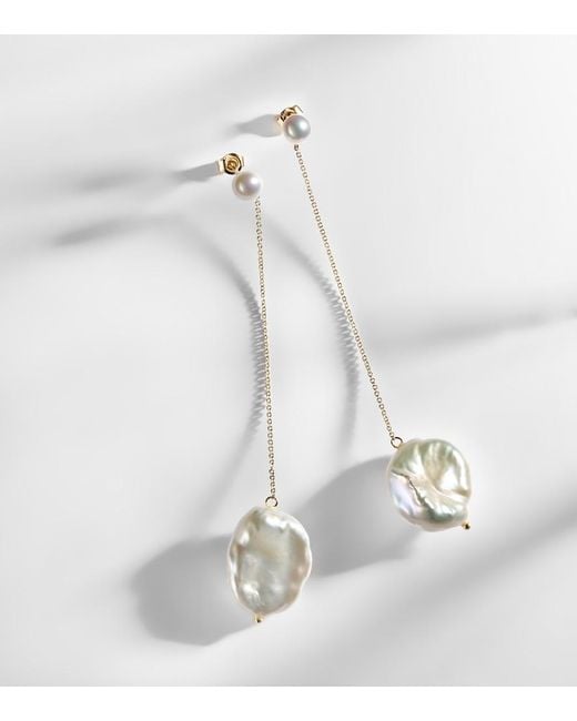 Mateo White 14Kt Drop Earrings With Pearls