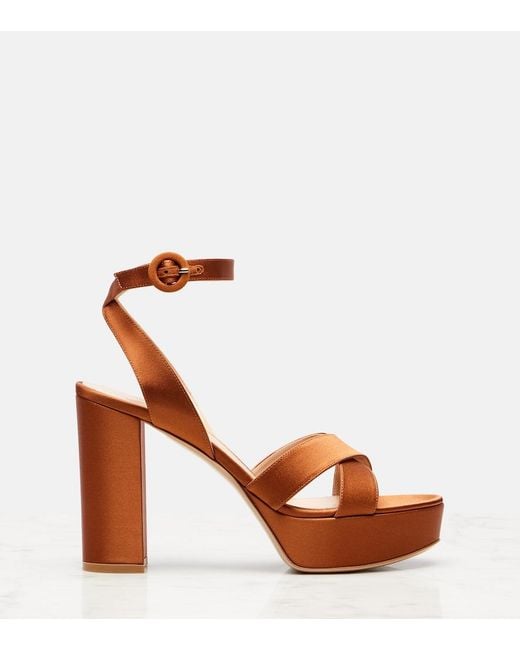 Gianvito Rossi Brown Sabrina 105 Platform Sandals