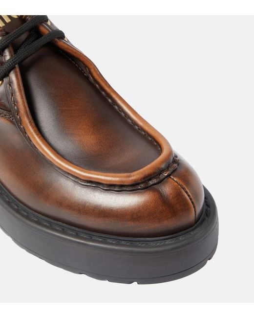 Miu Miu Brown Leather Platform Brogues