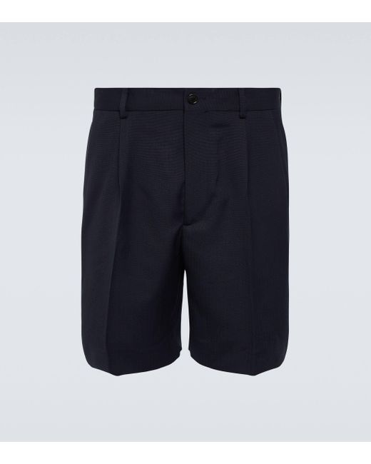Acne Blue Radd Wool-blend Shorts for men