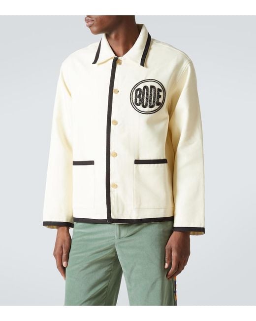 Bode Natural Beaded Wool Jacket for men