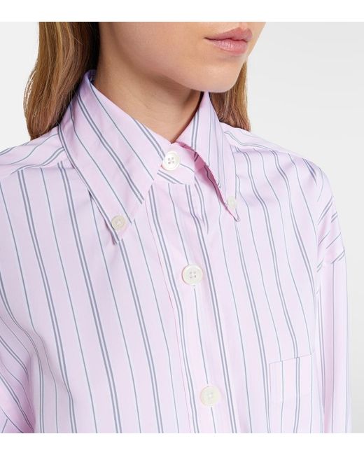 Thom Browne Purple Striped Cotton Poplin Shirt