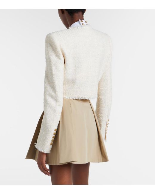 Balmain Natural Cropped Tweed Jacket