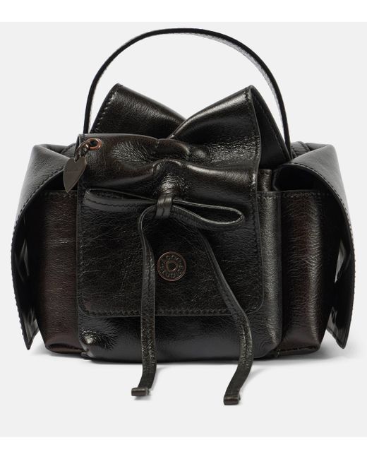 Acne Black Multipocket Mini Leather Tote Bag
