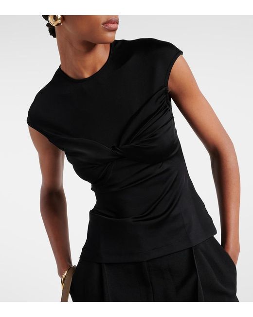 TOVE Black Paola Twist-Detail Jersey Top