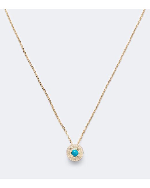 Suzanne Kalan Blue Evil Eye 18Kt Pendant Necklace With Diamonds And