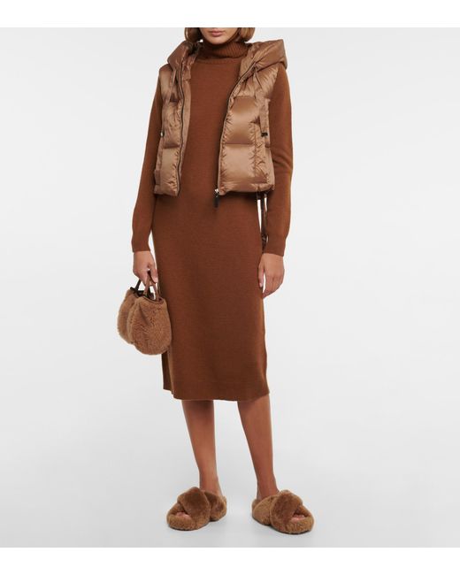 Max Mara Fanfara Wool And Cashmere Sweater Dress in Brown | Lyst