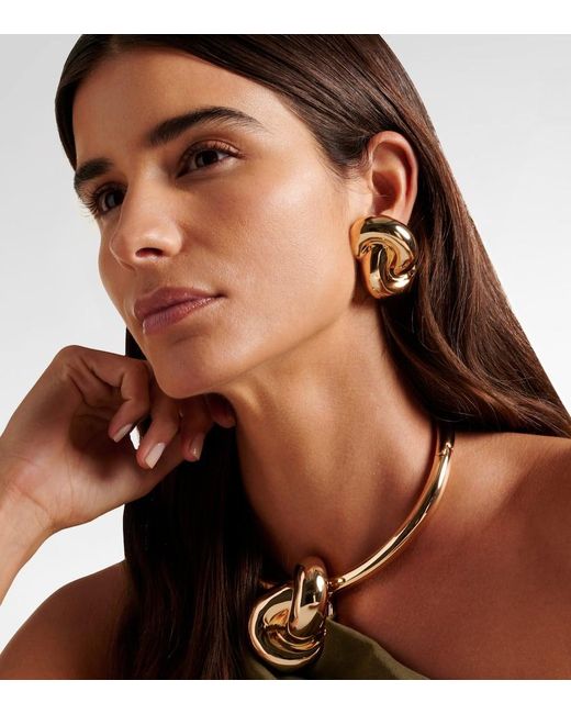 Pendientes De Clip Knot De Oro De 10 Ct Jennifer Fisher de color Metallic