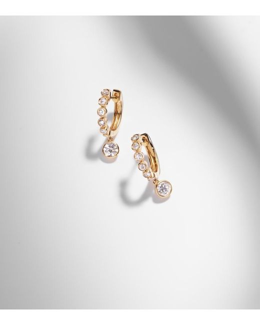 Anita Ko White Melrose 18Kt Huggie Earrings With Diamonds