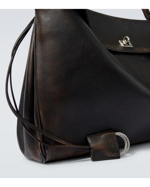 Bolso Rodeo Large De Piel Con Efecto Desgastado Balenciaga de hombre de color Black