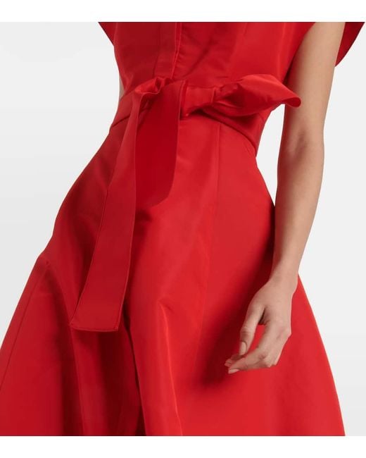 Vestido de fiesta de seda con cinturon Carolina Herrera de color Red