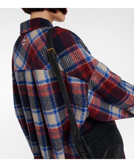 Isabel Marant Blue Fontizi Checked Coat