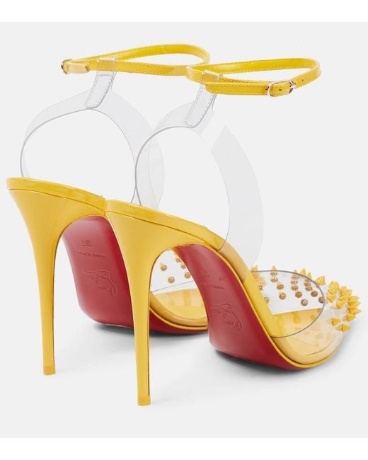 Christian Louboutin Multicolor Spikoo 100 Pvc And Leather Pumps