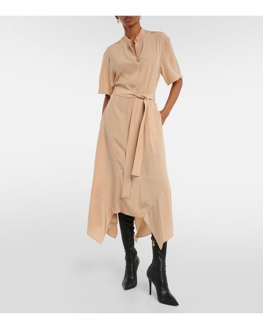 Stella McCartney Natural Silk Crepe De Chine Shirt Dress