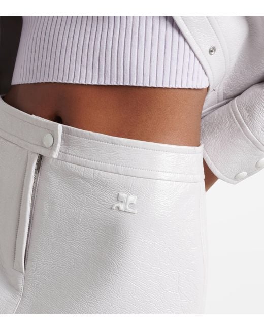 Mini-jupe Iconic en vinyle a logo Courreges en coloris White