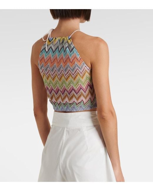 Missoni White Zigzag Lame Top