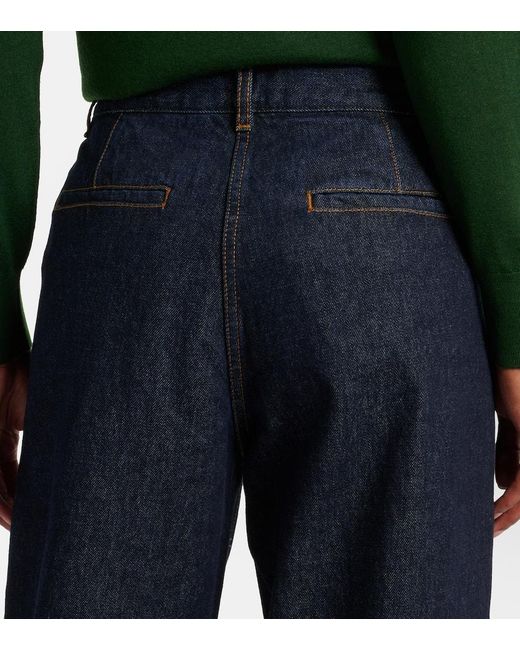 Dries Van Noten Blue High-Rise Flared Jeans
