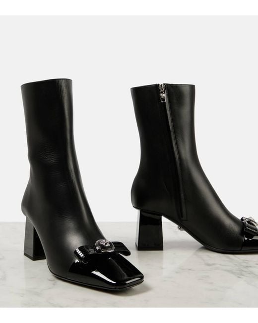 Bottines Gianni Ribbon 70 En Cuir Versace en coloris Black