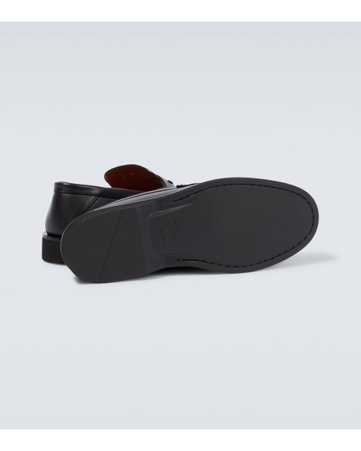 Zegna Black X-lite Leather Loafers for men
