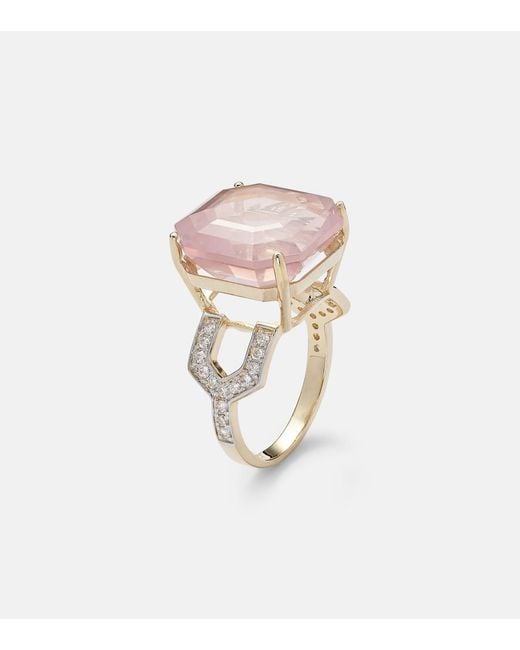 Mateo Pink 14Kt Ring With Topaz And Diamonds