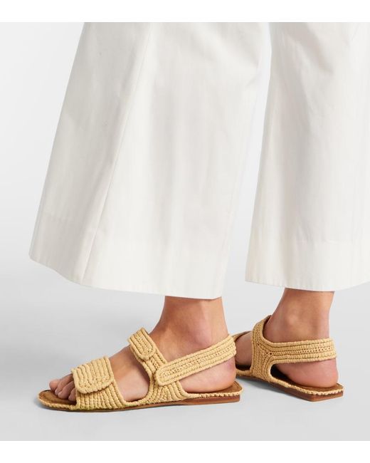 Khaite Natural Boden Raffia Slingback Sandals