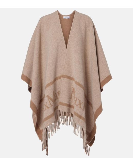 Max Mara Purple Fringed Wool Scarf