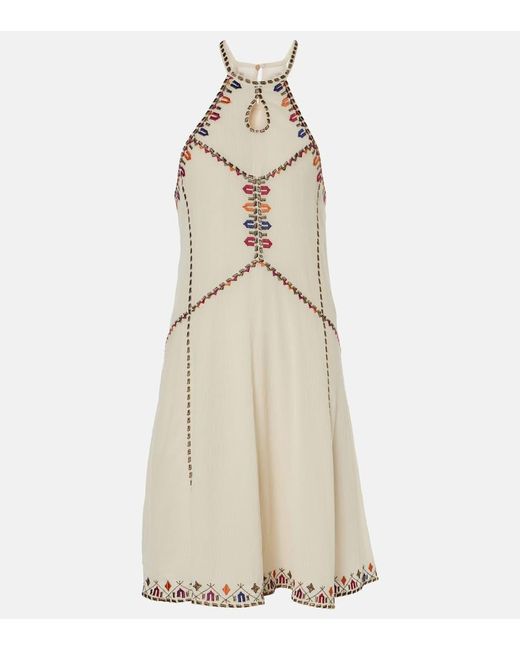 Isabel Marant Natural Sammy Cotton-Blend Minidress