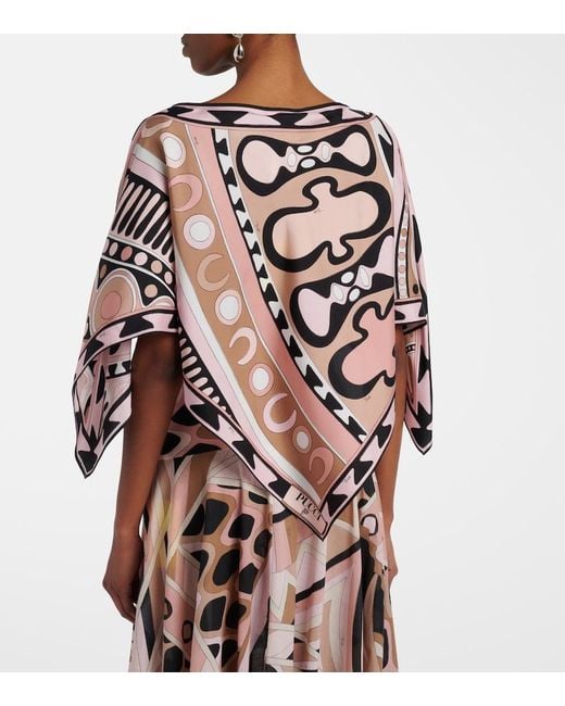 Emilio Pucci Pink Soleil Silk Twill Blouse