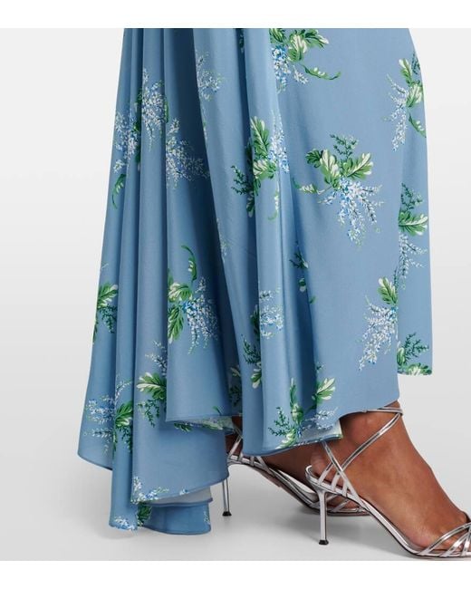 Rodarte Blue Floral Silk Cocktail Dress